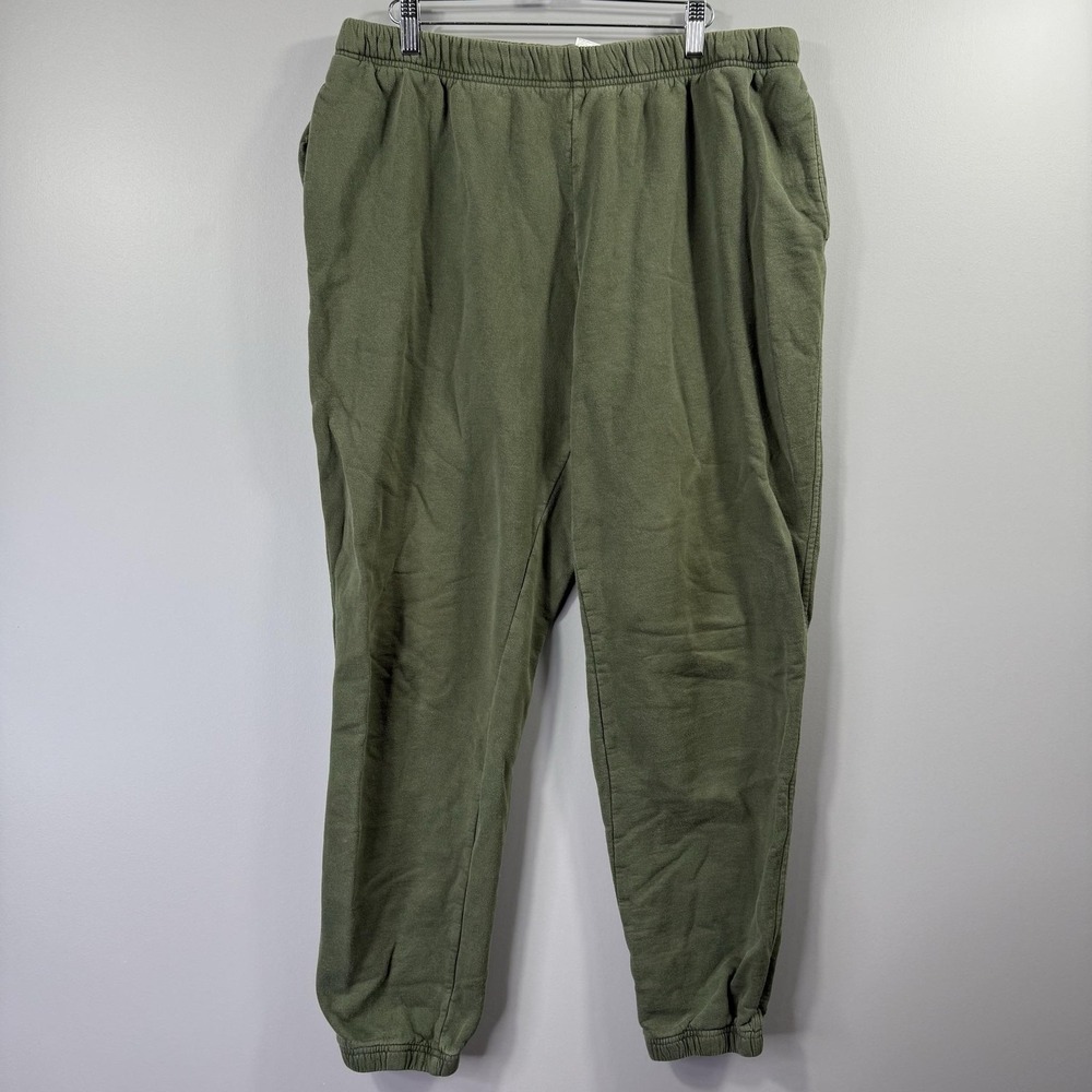 Good American Pants Womens 4 Green Knit Jogger Sweatpants Elastic Waist Lounge